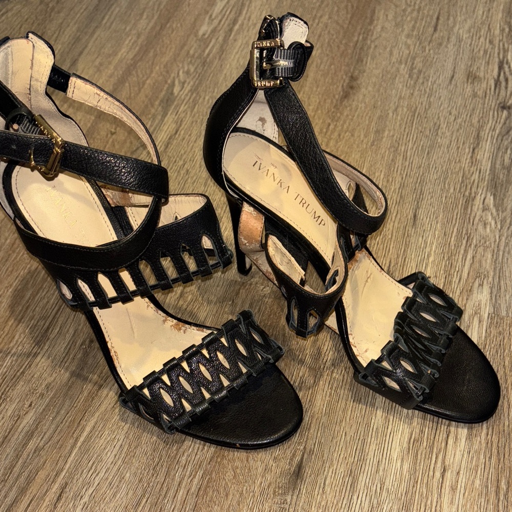 Ivanka Trump Black Strappy High Heels